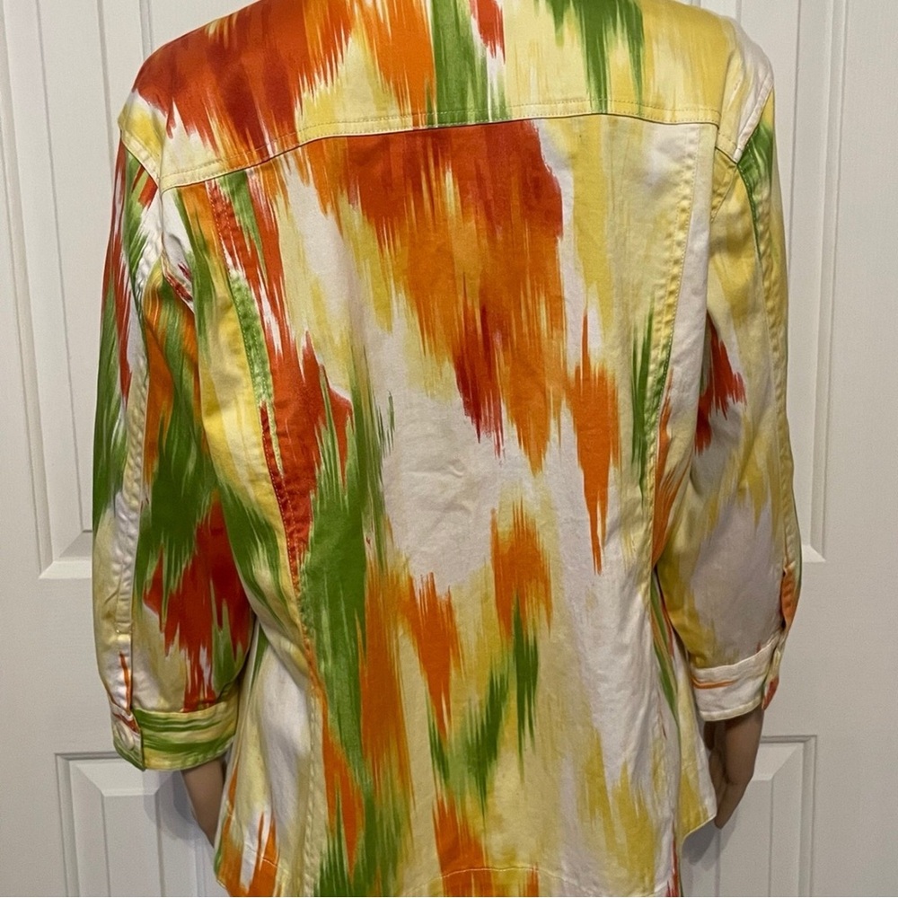 Chico's Multicolor Abstract Button-Up Jacket - image 5
